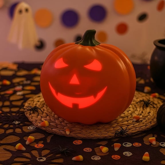 Light Up Pumpkin with Built in Video Projector Decoration, Jack O Lantern Animated Singing Pumpkins with Motion Sensor, Halloween Haunted House Bar Club Prop, Decor for Yards Indoor Outdoor