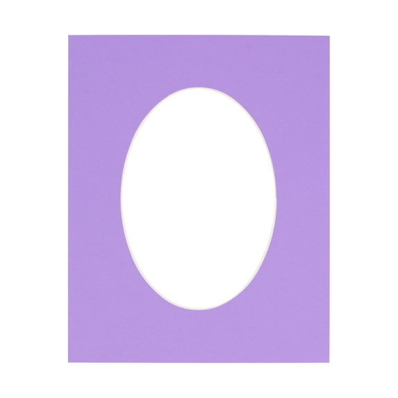 Light Purple Acid Free 6x7.5 Oval Picture Frame Mat with White Core Bevel Cut for 3x5 Pictures -
