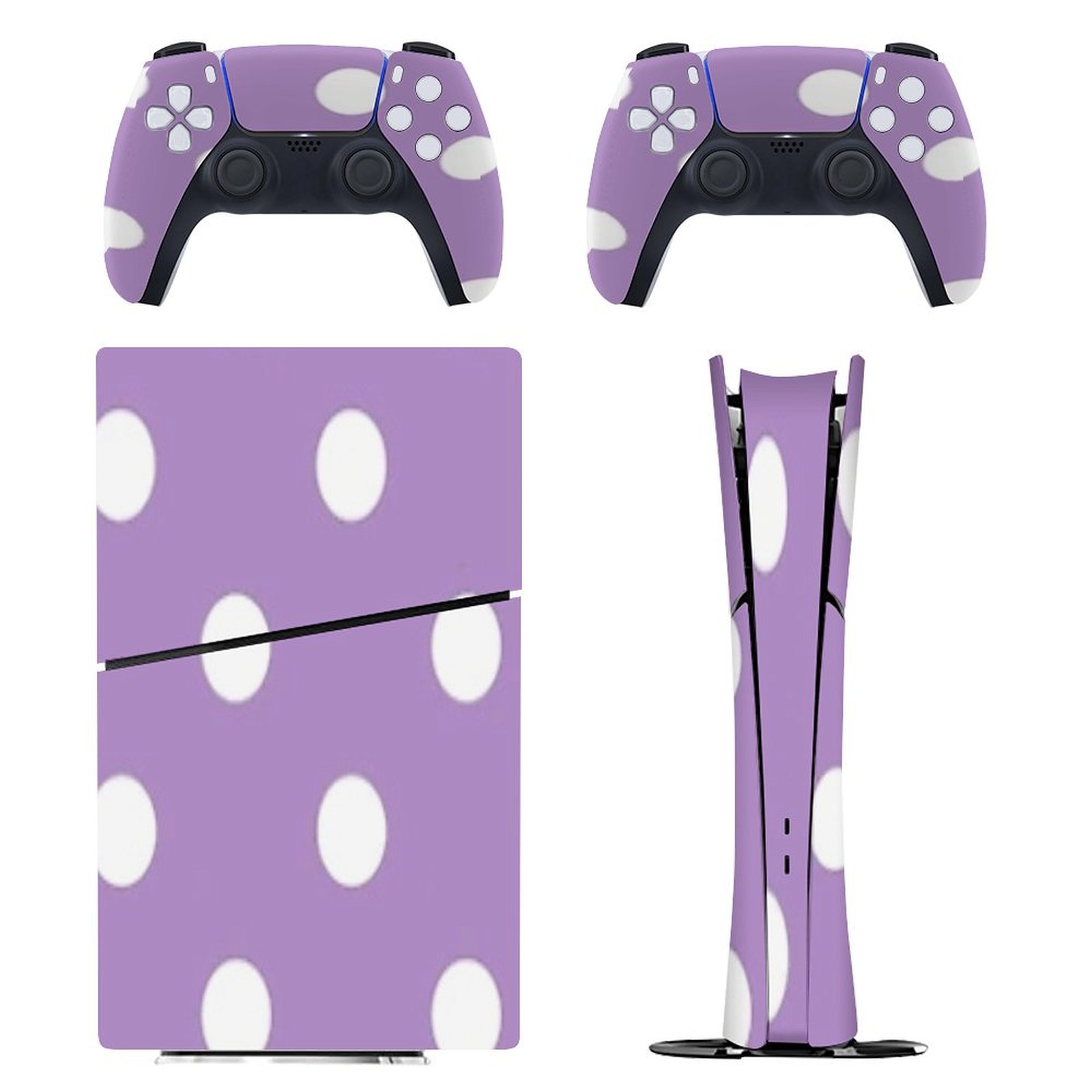 Designed Ps5 Pattern Light Purple And White Polka Dots Pattern PS5/PS5 Pro/PS5 Slim Digital ...