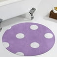 thumbnail image 1 of Light Purple And White Polka Dots Pattern Round Carpet Circle Rug Outdoor Patio Area Rug Washable Large Area Rugs Hallway Room Decor Fitness Mats, 1 of 8