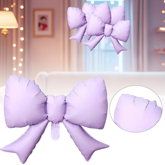 Light Purple Big Bow Balloon 55x43 cm, Large Lavender Foil Bow Balloon for Wedding Decorations, Bridal Shower, Birthday Party, Baby Shower, Photo Booth Prop, Event Balloon Decor
