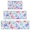 thumbnail image 1 of Light Purple Butterfly Pattern Kitchen Rugs Sets Of 3,Kitchen Runner Rugs Non Skid Washable,Decorative Kitchen Floor Mats for Kitchen,Sink,Laundry,17"x30"+ 17"x47" + 17"x59", 1 of 6