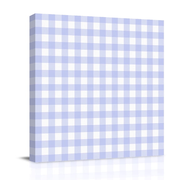 Light Purple Checks Canvas Wall Art for Living Room, Gingham Plaid Abstract Modern Minimalist Poster Print Painting for Bedroom Office Home Decoration Wall Pictures Prepare To Hang 8"x8"