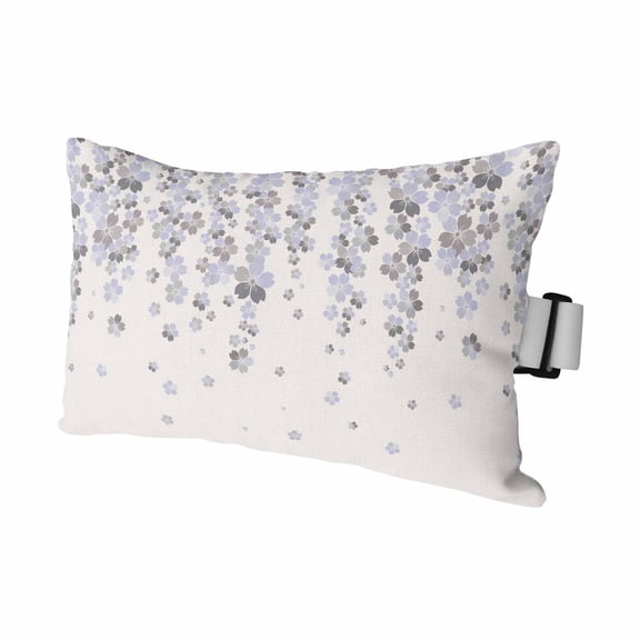 Light Purple Cherry Outdoor Pillows for Chaise Lounge Chair Waterproof Lumbar Pillows with Insert&Adjustable Strap Beach Headrest Pillow Spring Floral Gray Flowers Blossom Beige Pool Pillow 11"x16"