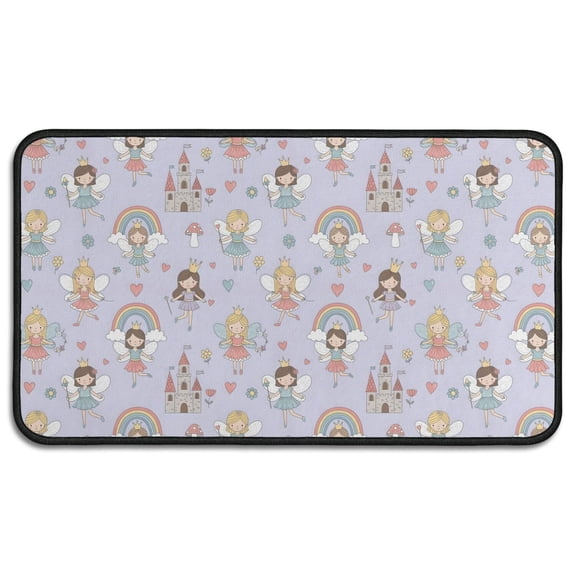 Light Purple Fairy Princess Pattern Door Rugs,Washable Non Slip Door Mats Indoor,Decorative Door Mats,Entry Mat Indoor for Entrance,Bedroom,Kitchen,Bathroom,30"x17"