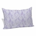thumbnail image 1 of Light Purple Flowers Pillow Covers, Linen Long Throw Pillow Case, Spring Vintage Flowers Rustic Plants Holiday Pillow Protector Decorative Cushion Cover for Living Room/Bedroom 16" x 24", 1 of 8