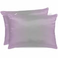 thumbnail image 1 of Light Purple Grey Ombre Pillow Cases Standard Size Set of 2, Smooth Satin Pillowcase for Hair and Skin, Modern Gradient Abstract Art Decorative Cooling Bed Pillow Covers with Zipper, 20x26 Inches, 1 of 5