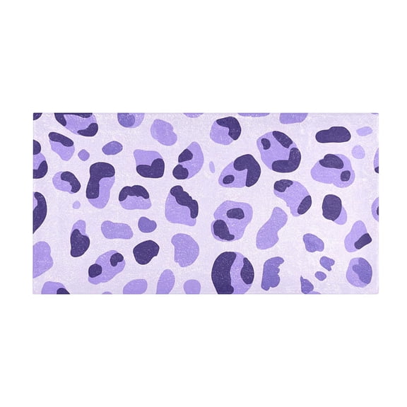 Light Purple Leopard Pattern Bath Mat 39x20 Inch Soft Absorbent Non-Slip Plush Bathroom Rug for Floor