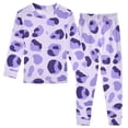 thumbnail image 1 of Light Purple Leopard Pattern Cotton Pajamas 2 Piece Set Sleepwear Soft and Comfortable Homewear Nightwear, 1 of 7