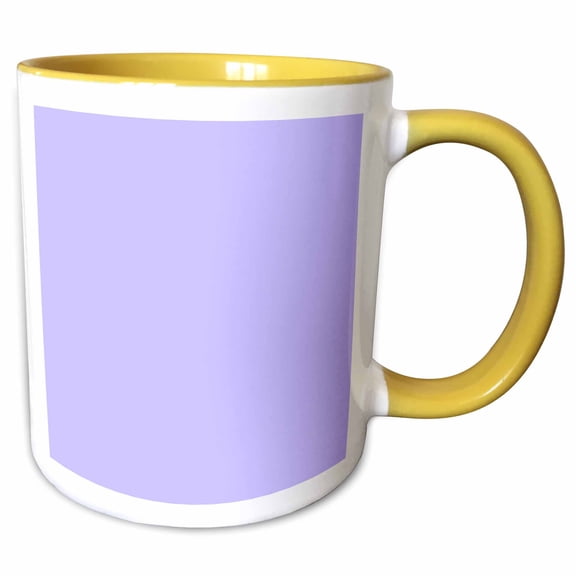 3drose, Light Purple - Lilac - Girly Girl Pastel Purple - Plain Simple Solid Color, 11oz Two-tone Yellow Mug
