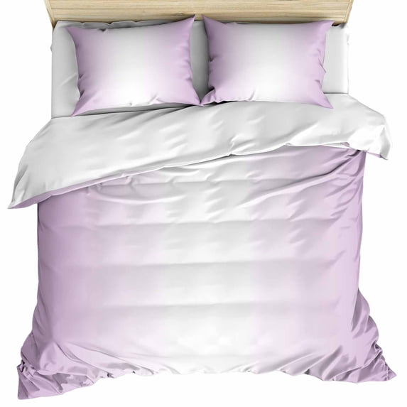 Light Purple Ombre Bedding 3 Piece Duvet Cover Set Queen Size, Modern Gradient Abstract Art Soft Microfiber Comforter Cover with Zipper Closure & Pillowcases, Wrinkle & FadeResistant Quilt Cover
