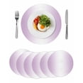 thumbnail image 1 of Light Purple Ombre Round Placemats Set of 6 for Dinning Tables,Heat-proof Braided Table Mats 13 Inch,Modern Gradient Abstract Art Washable Place Mat for Kitchen Restaurant Party Decor Table Setting, 1 of 9