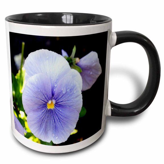 3drose, Light Purple Pansy, 11oz Two-tone Black Mug