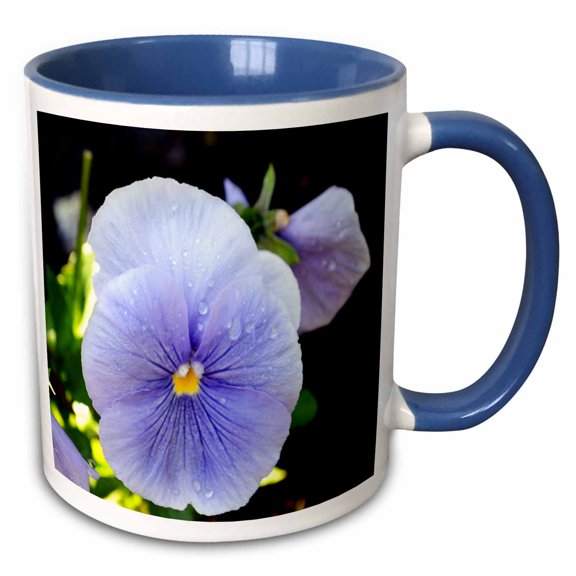 3drose, Light Purple Pansy, 11oz Two-tone Blue Mug