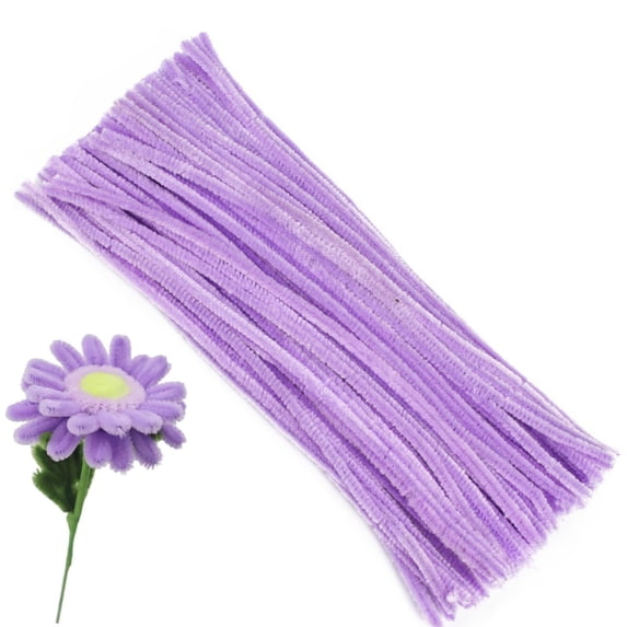 Light Purple Pipe Cleaners 100Pcs,Pipe Cleaner Flower Kit, 12In Chenille Stems Pipe Cleaners Flowerscrafting Pipe Cleaners Supplies For Diy Arts Making