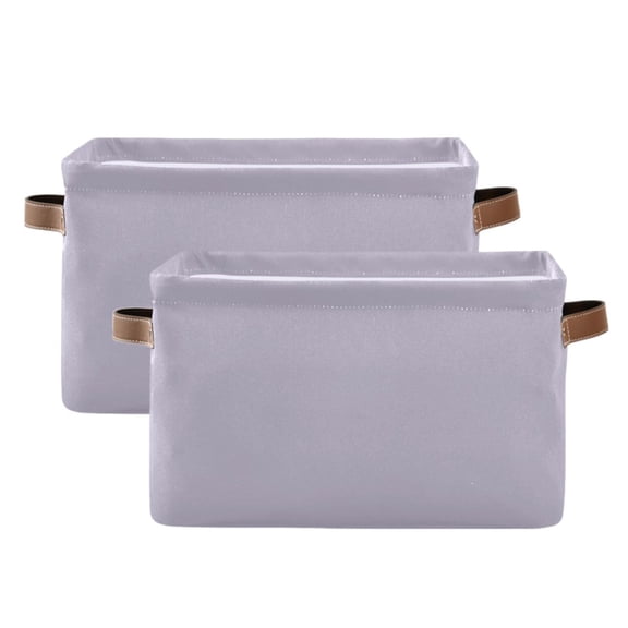 Light Purple Storage Bins with Handle Fabric Organizer Basket Foldable Box 2 Pack 14.2x10.2x8.3