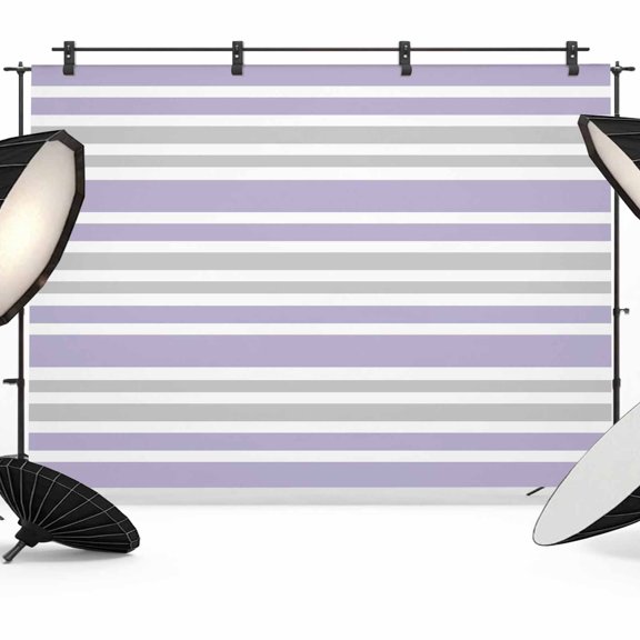 Light Purple Stripes Backdrop for Photography,Fabric Photo Background Backdrop,Modern Minimalist Horizontal Lines Photo Booth Background for Portrait Photoshoot Video Wedding Studio Banner 7x5ft