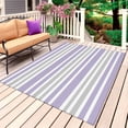 thumbnail image 1 of Light Purple Stripes Outdoor Rug for Patio/Deck/Porch, Non-Slip Large Area Rug 5 x 7 Ft, Modern Minimalist Horizontal Lines Indoor Outdoor Rugs Washable Area Rugs, Camping Rug Carpet Runner, 1 of 8