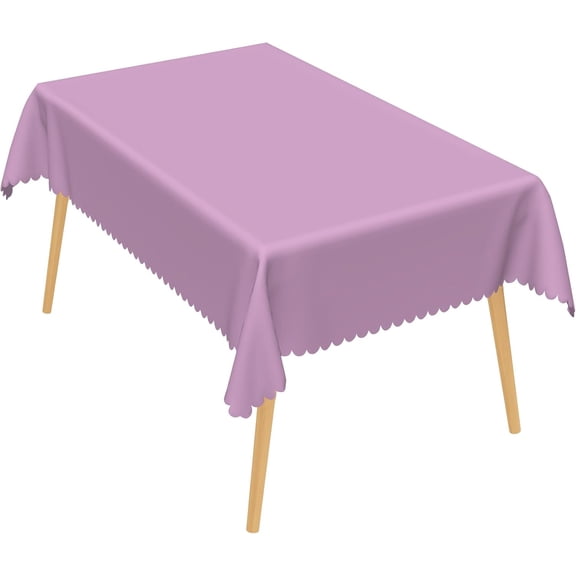 Light Purple Table Cloth, 60x84 Inch Rectangle Polyester Fabric Tablecloth Thick,Wrinkle Resistant Washable Reusable Table Cover for Dining Picnic Outdoor Camping Anniversary Party Decoration