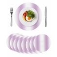 thumbnail image 1 of Light Purple White Round Placemats Set of 8 for Dinning Tables,Heat-proof Braided Table Mats 13 Inch,Gradient Solid Stripes Geometric Washable Place Mat for Kitchen Restaurant Party Table Decor, 1 of 9