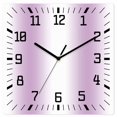 thumbnail image 1 of Light Purple White Wooden Wall Clock Silent Non Ticking, Gradient Solid Stripes Geometric Square Wall Clocks Battery Operated, Decor Clock for Home Office, Living Room, Kitchen, 10 Inch, 1 of 9