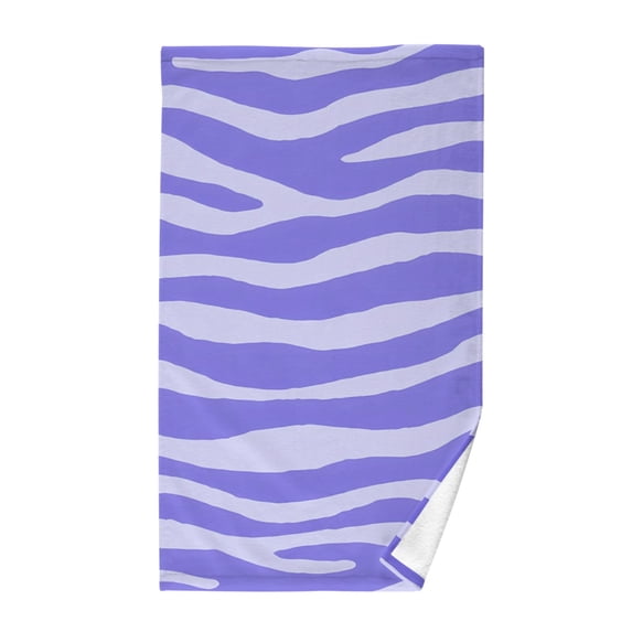 Light Purple Zebra Pattern Bath Towel 100% Cotton Soft Thick High Absorbency Hand Face Towel Single Pack 16x28in