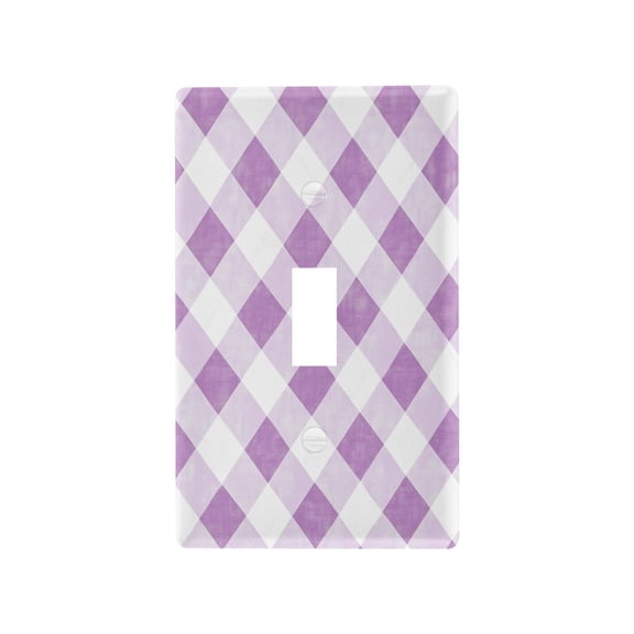 Light Purple and White Gingham Light Switch Cover Switch Plate Outlet Cover Plug Cover for Electrical Outlet