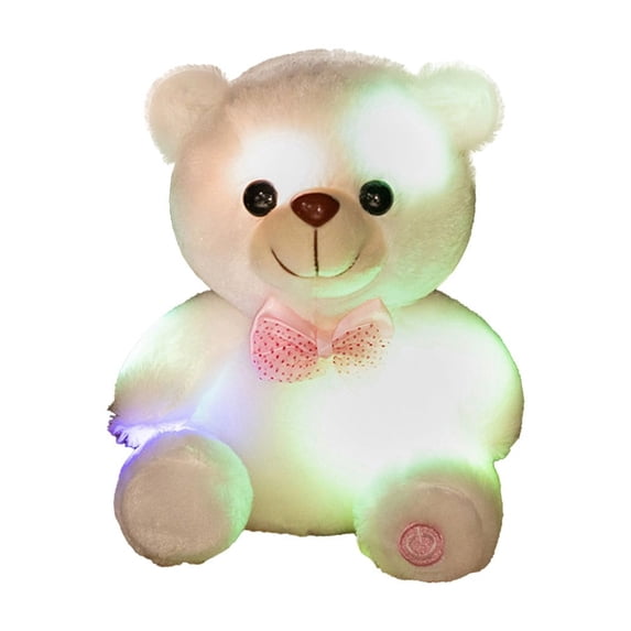 Light Up Rainbow Cute Bear Led Stuffed Animal Creative Light Up Led Inductive Soft Bear Stuffed Animals Plush Toy Soft Night Light Glow Bear Plush Toy Gifts For Kids Mom Girls Birthday Valentines
