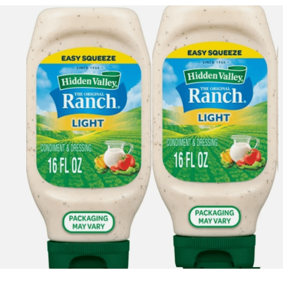 Light Ranch Condiment and Dressing, 2 Bottles, 16 oz