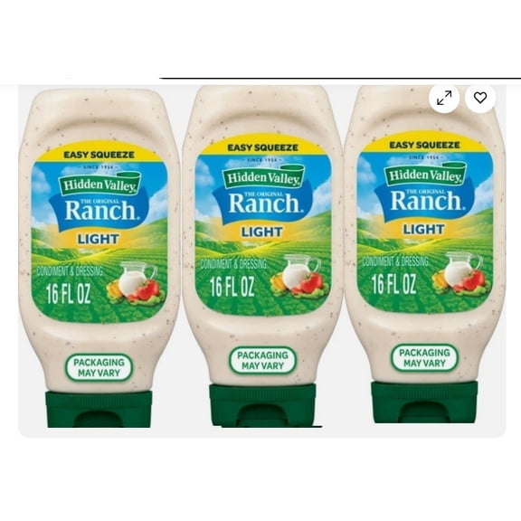 Light Ranch Condiment and Dressing, 3 Bottles, 16 Oz