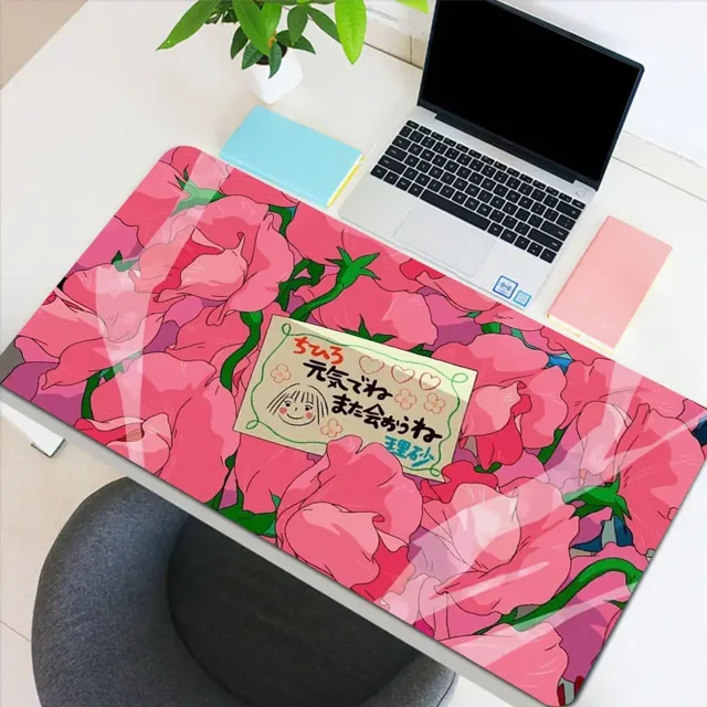 Light Red Flower Pattern Mouse Pad Floral Pattern Game Large Mouse Pad