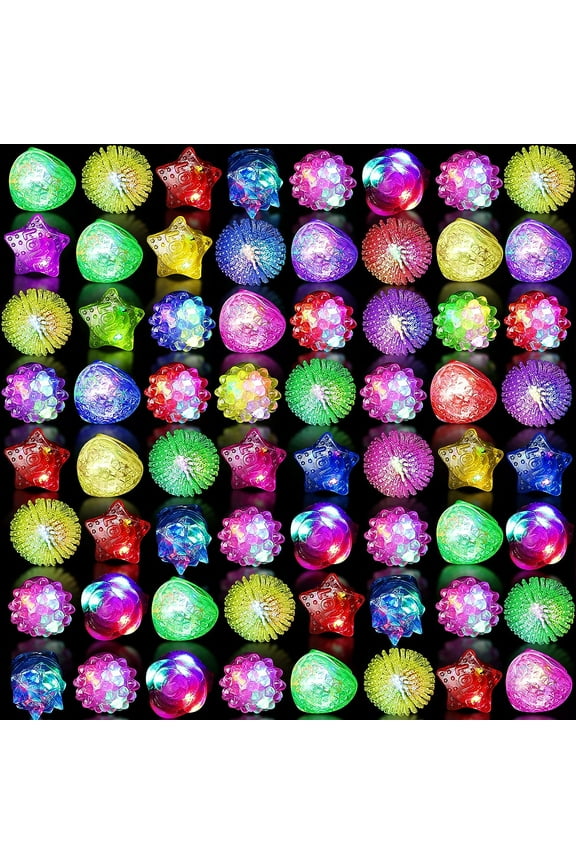 Round Multicolor Fashion Rings, 36 Pieces