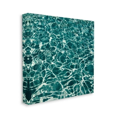 Light Ripples in the Water Blue White Photograph Coastal Gallery-Wrapped Canvas Print Wall Art, 17x17