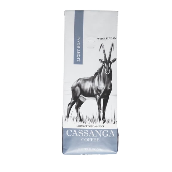 Cassanga Coffee — Natural Light Roast, Whole Bean Coffee 12 oz (340 g)