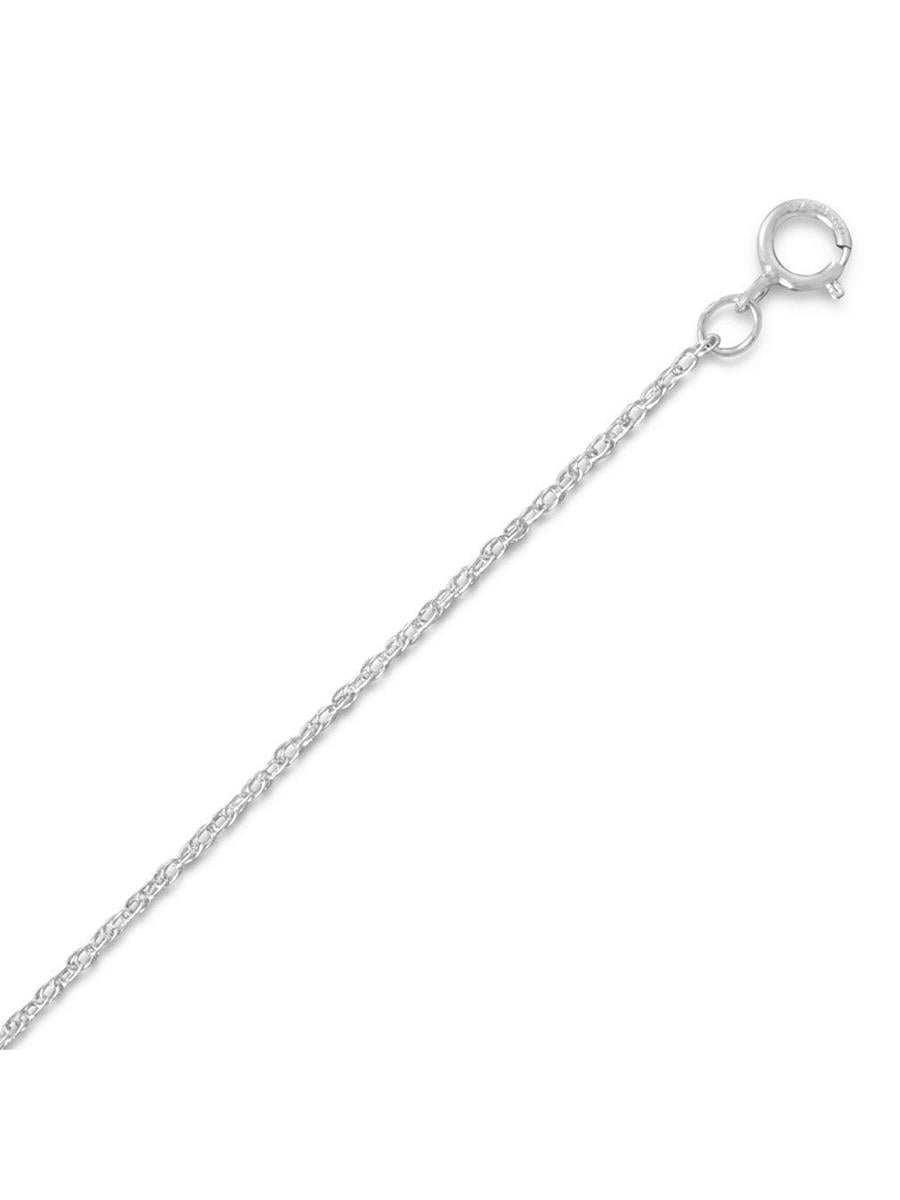 Light Rope Chain Necklace Rhodium Over Sterling Silver Made in the USA ...