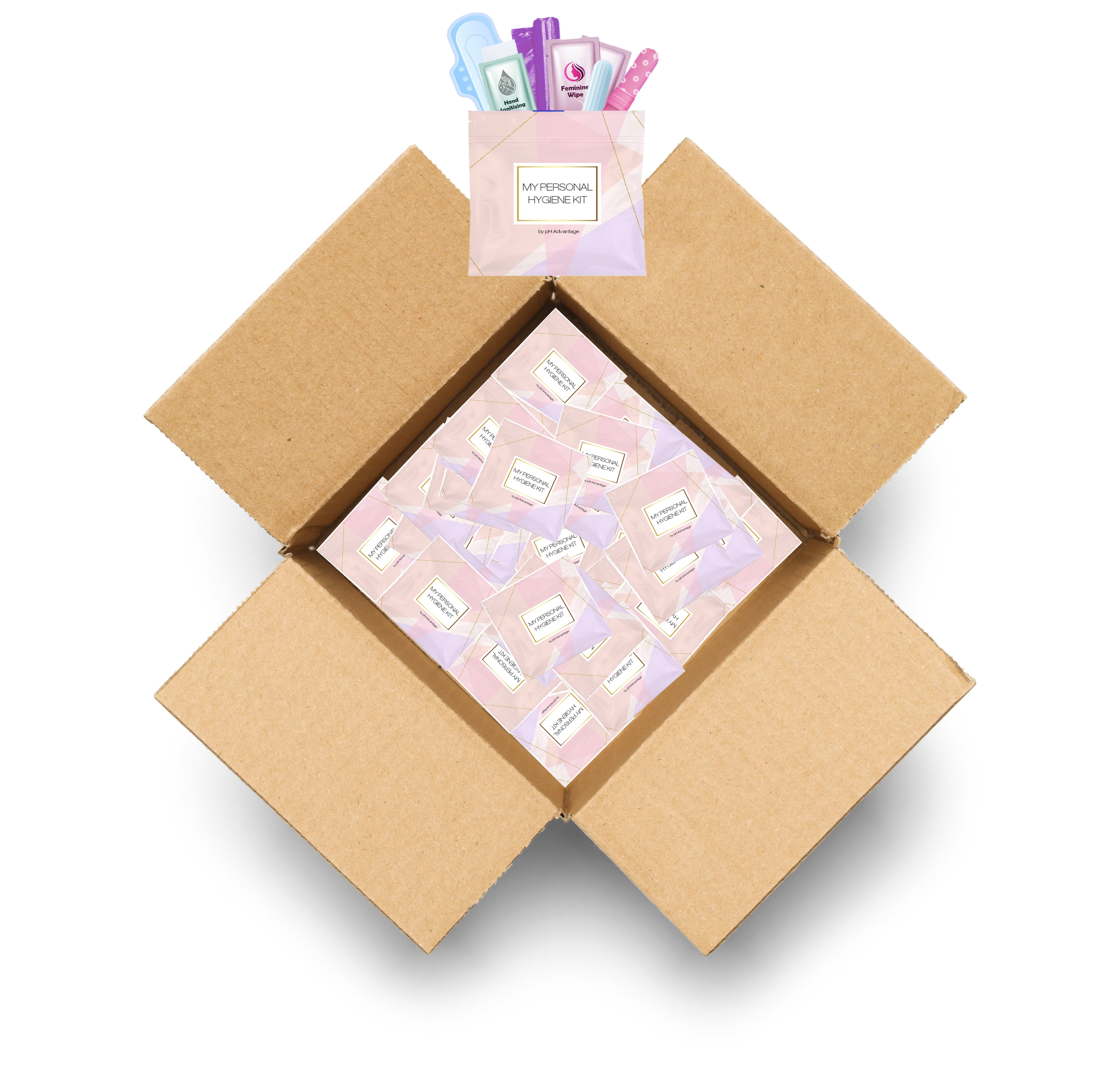 Light Rose Style Menstrual Kit All-in-One 60 Pack | Convenience on The Go | Period Kit Pack for Travelling, Tweens & Teenagers or just When You’re Out | Individually Wrapped Feminine Hygiene Product