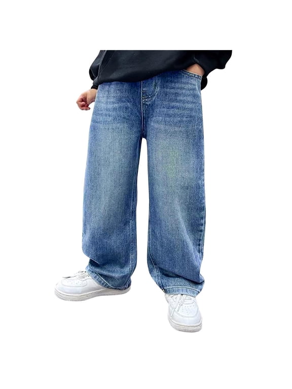 Denim Trousers for Kids Girl Boy Summer Fall Casual Cowboy Flare Bell Bottom Trousers Jeans Kid 2026