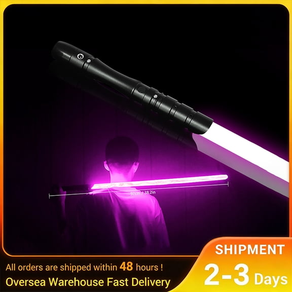 Light Saber,Black Series Lightsaber, Realistic Blaster Sound and Flashes,USB Charging,Detachable(Black Hilt Pink Blade)