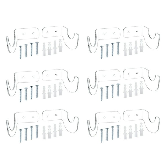 Light Saber Stand Wall Mount Acrylic Light Sword Display Holder Baseball Bat Rack, Clear 6 Pairs