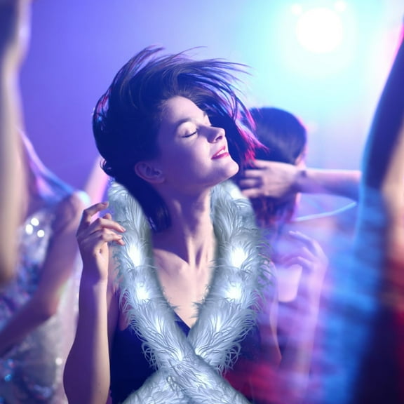 Light Up Scarf LED Scarf Flashing Plush Scarf Long Soft Blinking Festival Wearable Accessory for Christmas Party Rave Concert Night Parade Glow Celebration