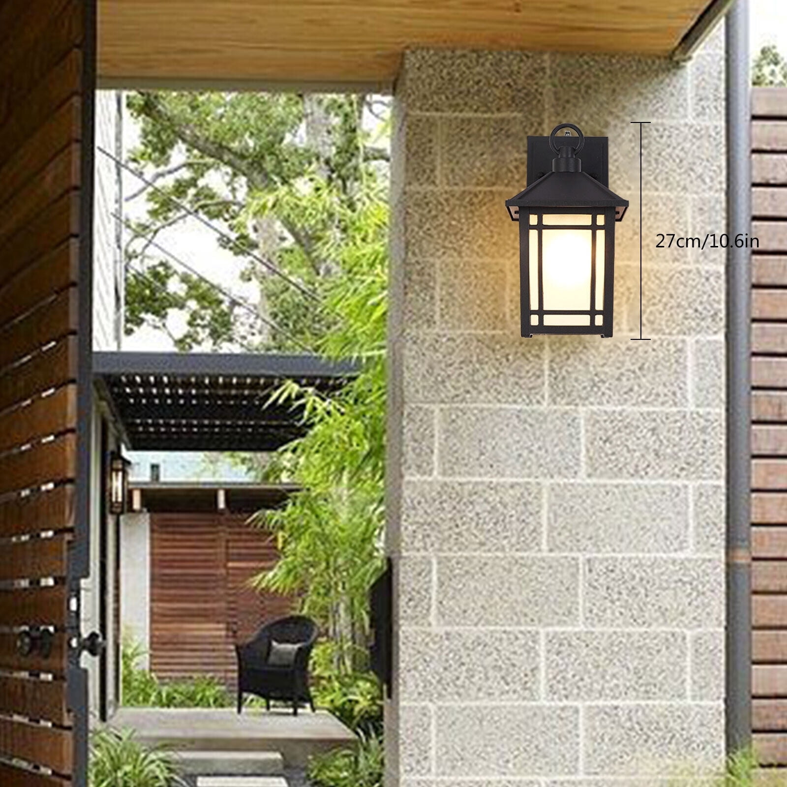 Light Sensor Light Outdoor Wall Light Waterproof Porch Light E26 Bulbs Not Included Exterior Light Fixture for House Patio Garage