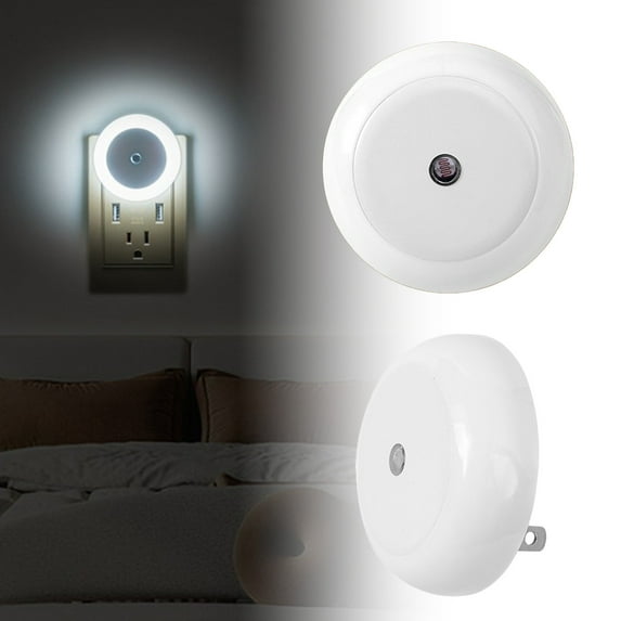 Light Sensor Night Light under $5! Yrmaups Light Sensing Night Light Plug in LED Nightlight, Auto On Off Night Light for Hallway Bathroom Stairs, Nightlight for Home and Energy Saving