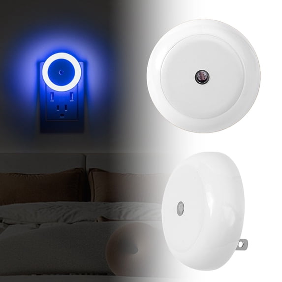 Light Sensor Night Light Plug-In | 2 Pack White LED Automatic On/Off | Energy Efficient Hallway Stair Bathroom Kitchen Corridor | Easy Install | 6.2x6.2x2.3cm | USB Rechargeable