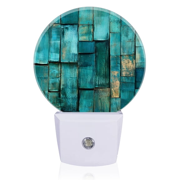 Light Sensor of LED Night Light, Exquisite Turquoise - Square Art Night Light Plug Into Wall for Kids Room, Bedroom, Bathroom, Kitchen