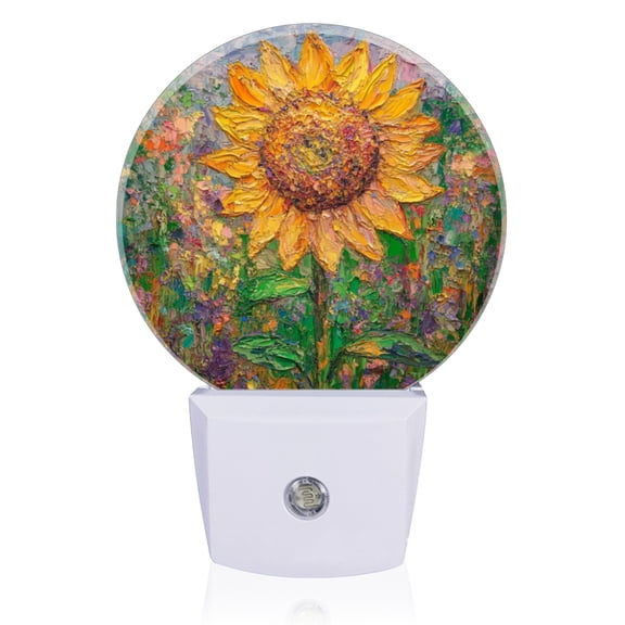 Light Sensor of LED Night Light, Textured Sunflower Beauty Night Light Plug Into Wall for Kids Room, Bedroom, Bathroom, Kitchen