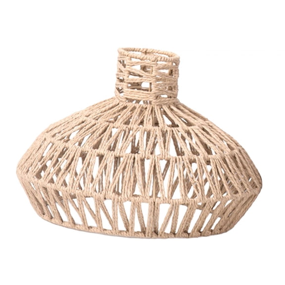 Light Shade Ceiling Lantern Cover Lighting Fixtures Accessory Pendant Light Cover Lamp Shade Weave Rope Lampshade for Dining Table Home yellow