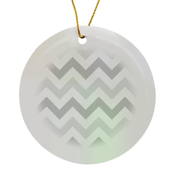 3drose, Light Shades of Grey Chevron Zig Zag Pattern - Pastel Gray Zigzags, Circle Porcelain Ornament