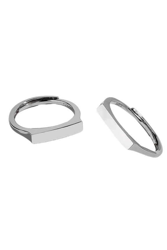 Light Shaped Projection Rings Set Silver Light Formed Projection Rings Practical for Men and Women