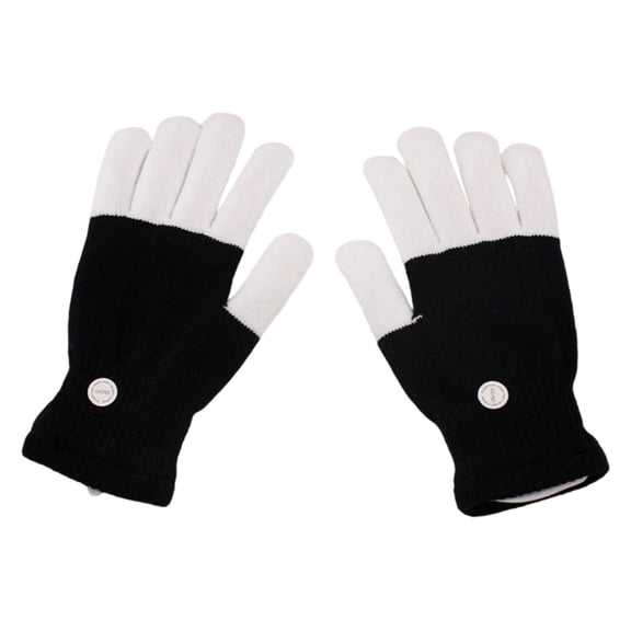 Light Show LED Beads Gloves Light Finger Glowing Lighting Flashing Glow Mittens, Knit Gloves LED Strobe Fingertips with 3 Colors for Light Shows, Raves, Concerts, Festival, Party(Black,9.8x3.9")