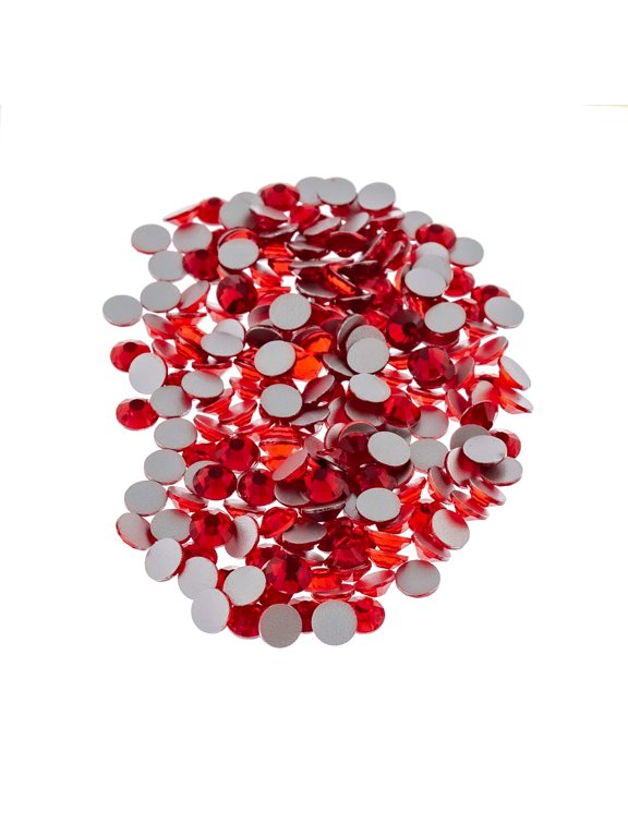 Light Siam SS20 Glass Flatback Rhinestones - 4.7mm Faceted Gems for Jewelry, Crafts & DIY Embellishments, 12 Pack